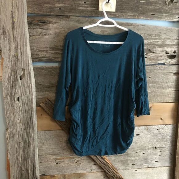 MOTHERHOOD Maternity size XL Teal, 3/4 length sleeve, side gathering - Picture 1 of 4
